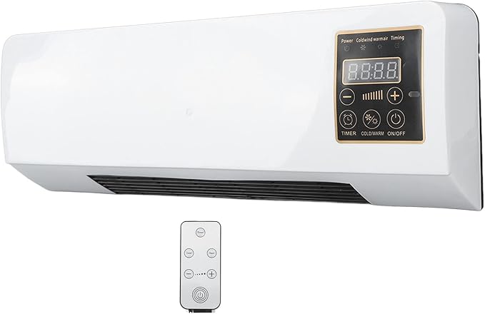 Calefactor y Ventilador de pared 1800W con mando