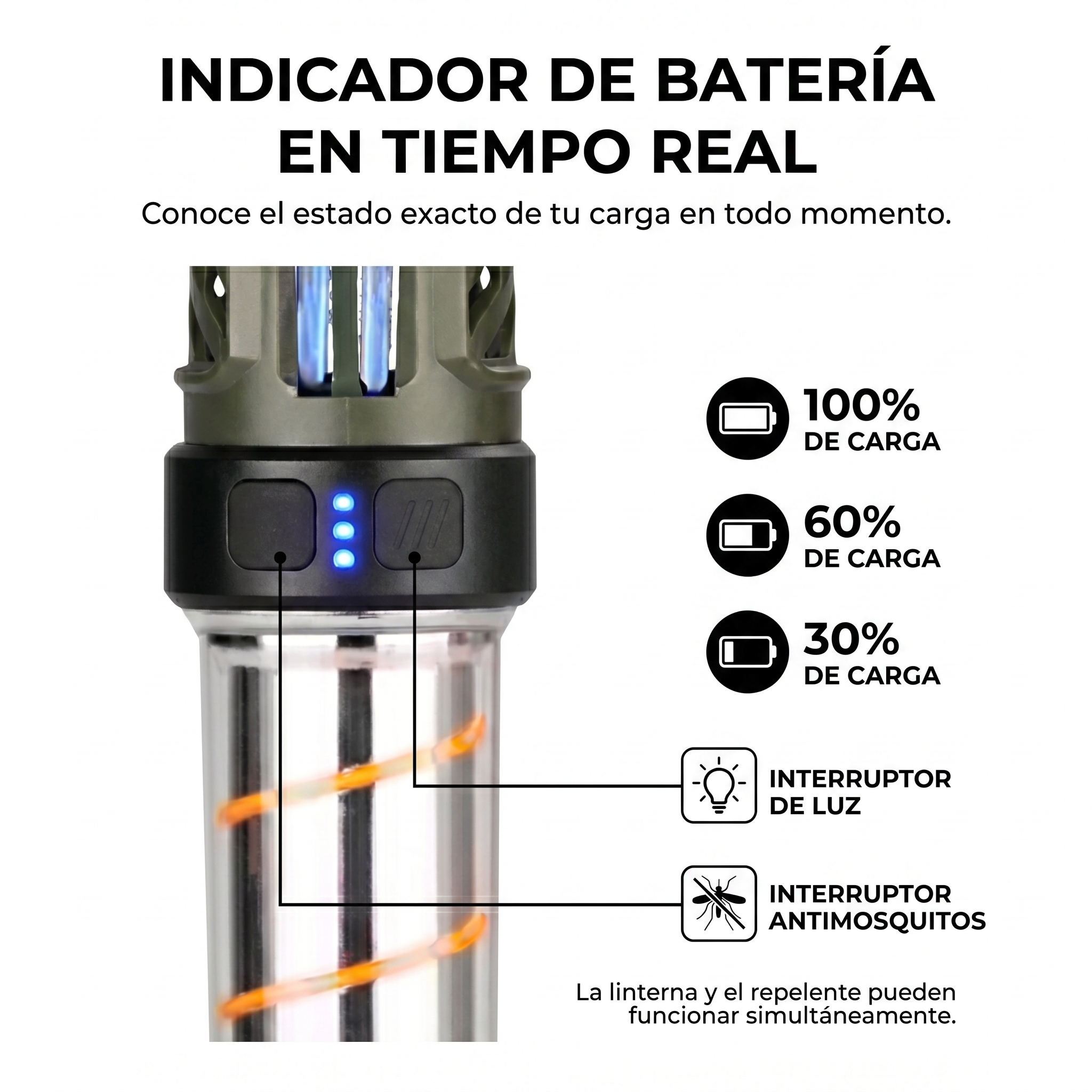LumiGuard™ 3 en 1: Linterna de exterior con Trípode y Anti-Mosquitos