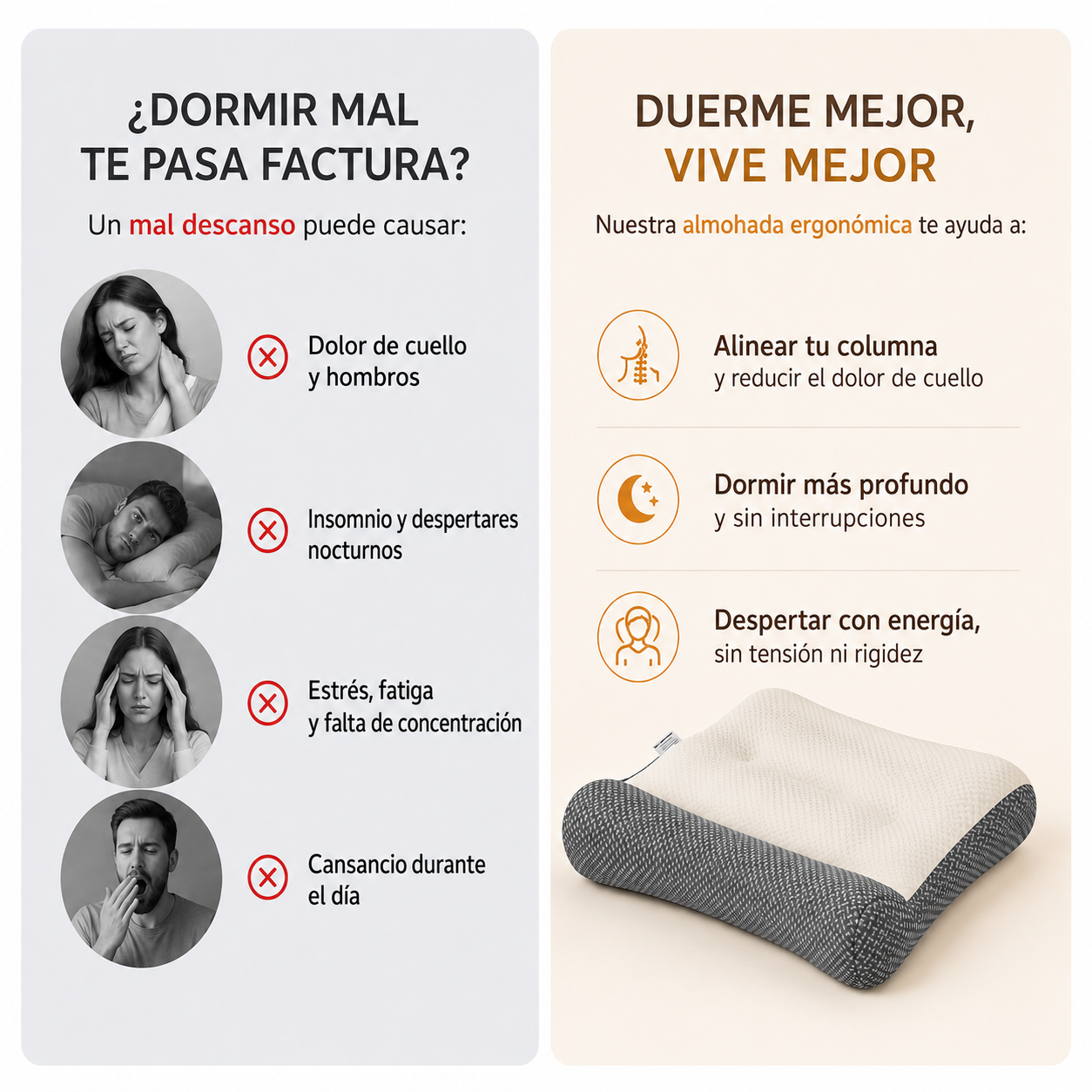 Almohada cervical Viscoelástica DreamCurve™