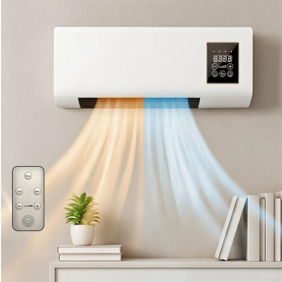 Calefactor y Ventilador de pared 1800W con mando